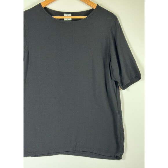 Loose San Francisco Top Womens Medium Black Minimalist Textured Modern Artisan - Picture 4 of 10